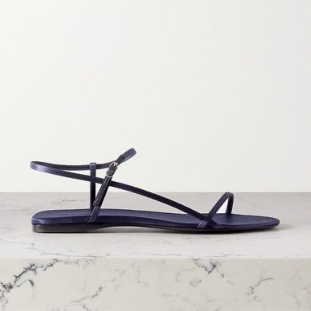 The Row Bare sandals in Midnight satin size 37.5